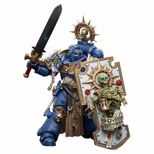 Фигурка Warhammer 40K Ultramarines Primaris Captain with Relic Shield and Power Sword 1:18 подвижная фигурка joytoy warhammer 40000 ultramarines primaris captain with power sword and plasma pistol