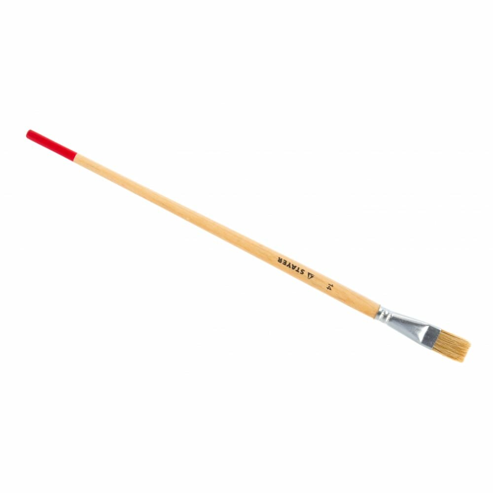 STAYER Universal Кисть плоская, светлая натуральная щетина, деревянная ручка, №14x15мм 0124-14