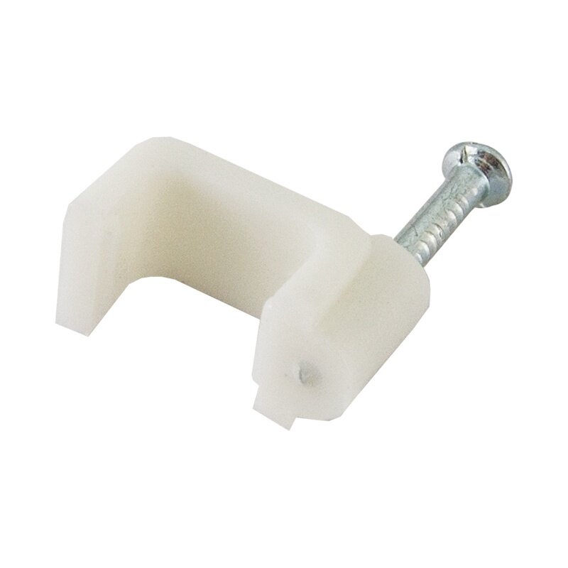 Скоба для эл. кабеля d 6мм IP30 плоская пластиковая (уп. 50 шт.)