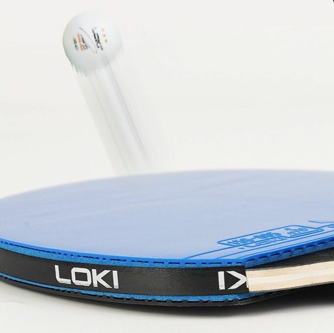 Набор: 2 ракетки LOKI K5000 Blue Kirin Series (FL) + чехол + 2 мяча, для настольного тенниса — фото 1