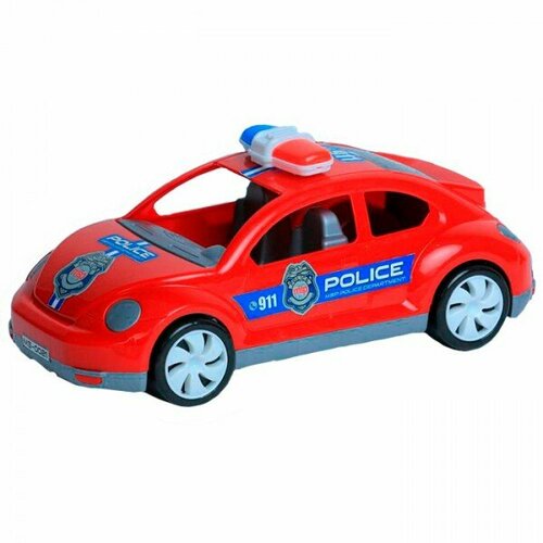 Машинка MirsaidPlast Полиция, пластик, красная (MS-0018-01)