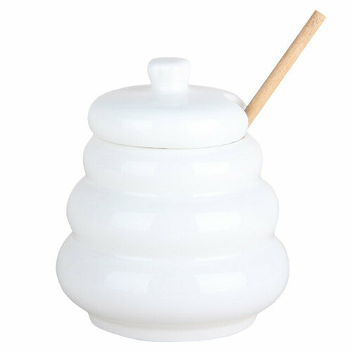 Банка для меда 360мл 115х11х125см с бамбуковой ложкой фарфор 2109₽