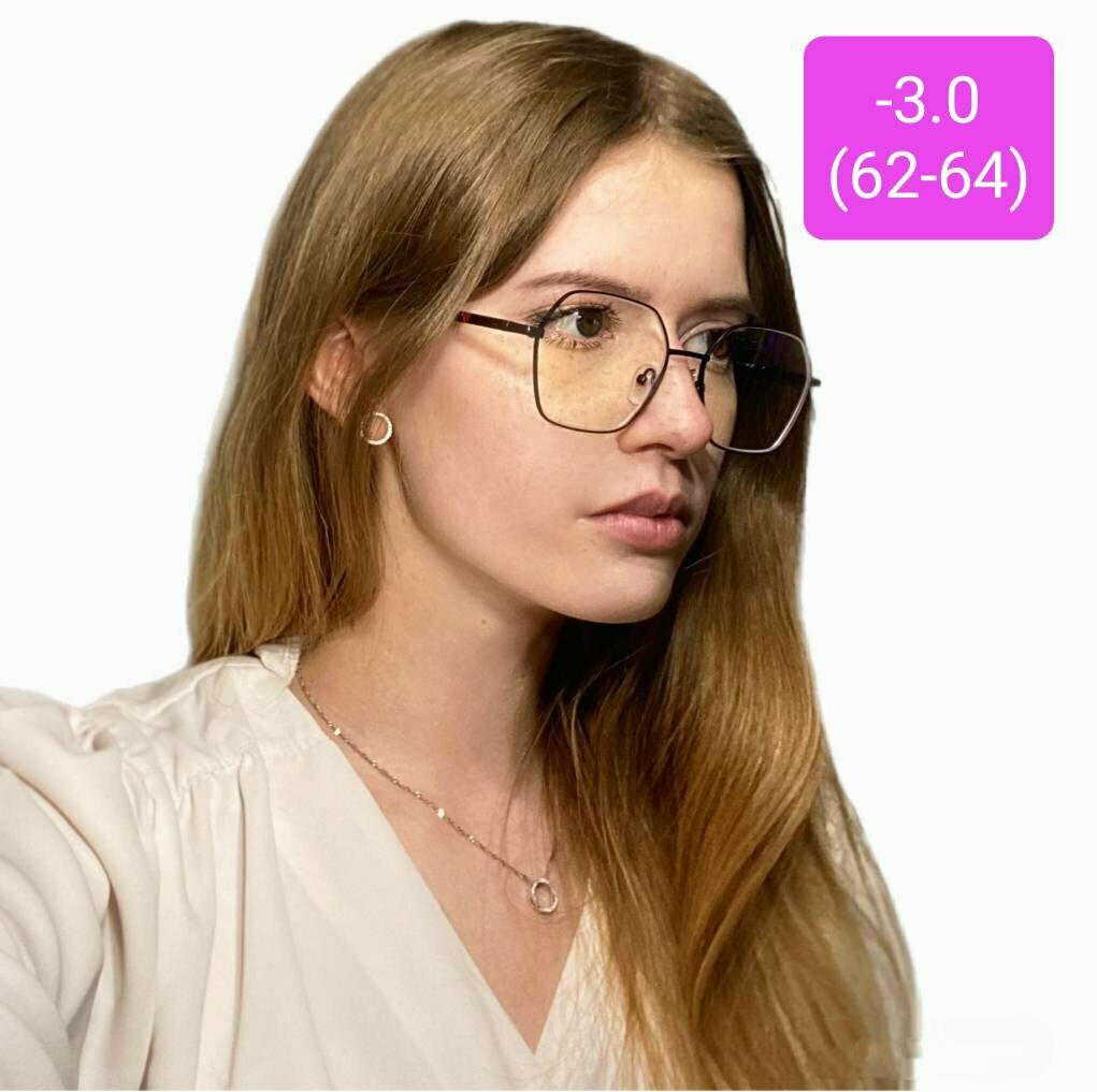 Очки для зрения женские EAE шестигранник -3,0