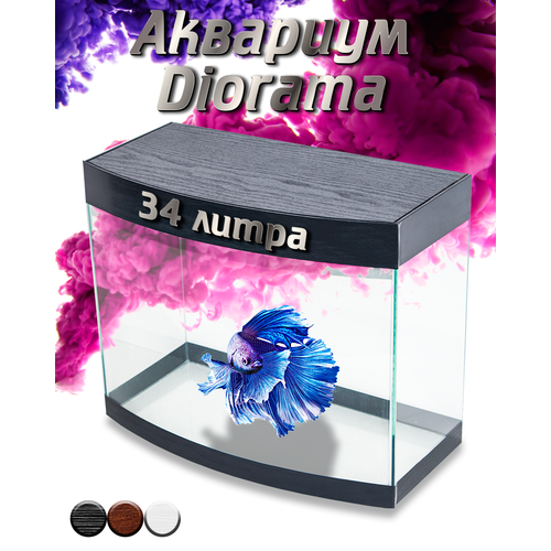 Аквариум для рыбок Diarama 34L Black Wood Edition V2.0