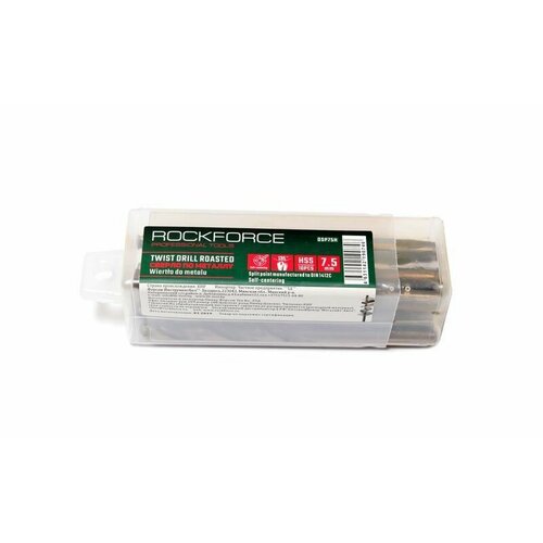 фото Сверло по металлу 4мм hss+co(10шт), в пластиковом футляре rock force rf-dsp40h rockforce