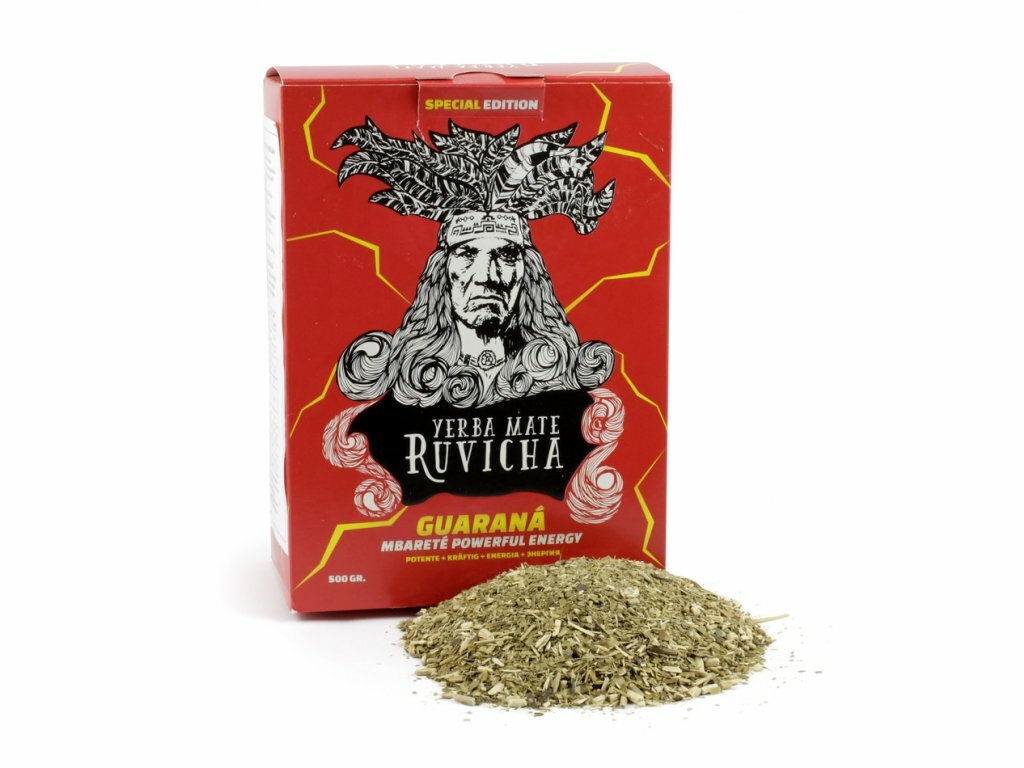 Чай йерба мате Ruvicha Guarana Powerful Energy, парагвайский мате c добавлением экстракта Гуараны, для горячего и холодного питья, 500 г