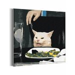 Кот мем / Животные, котик, мемы Раскраска картина по номерам на холсте 40х40 - изображение