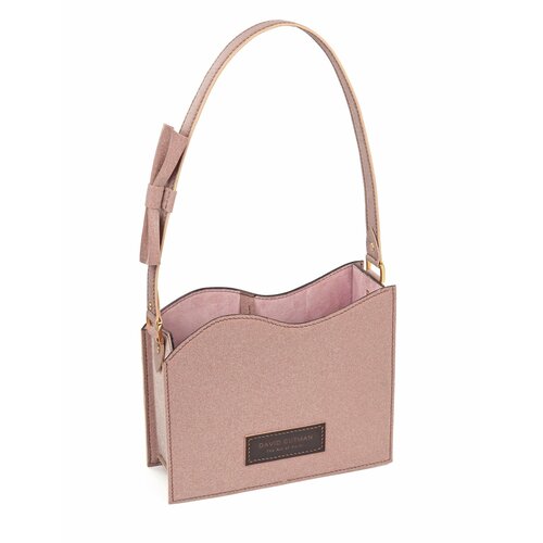 Сумка David Gutman, фактура гладкая, розовый, пыльная роза