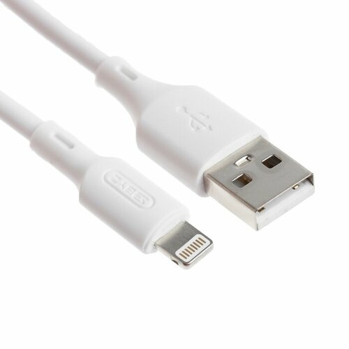 Кабель BYZ BC-040, Lightning - USB, 3 А, 1 м, силикон, белый кабель byz bc 040 type c usb 3 а 1 м силикон белый