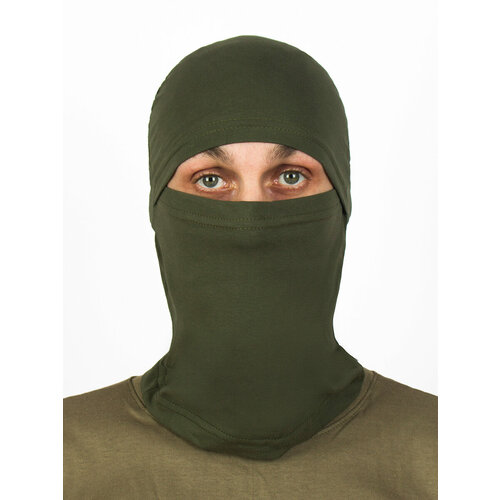 фото Балаклава kamukamu летняя трикотажная цвет олива