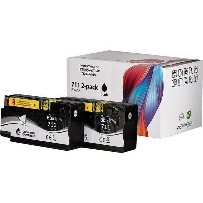 Струйный картридж Sakura P2V31A для HP Designjet T120/T520 ePrinter, черный, пигментный тип, 73ml. - фото №6