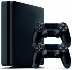 Игровая приставка Sony PlayStation 4 Slim 500 ГБ HDD, без игр, черный+2-й геймпад
