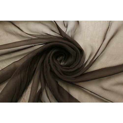 Ткань Шелк-жоржет коричнево-табачный, ш140см, 0,5 м ткань шелк атлас сиренево зелёный ш140см 0 5 м