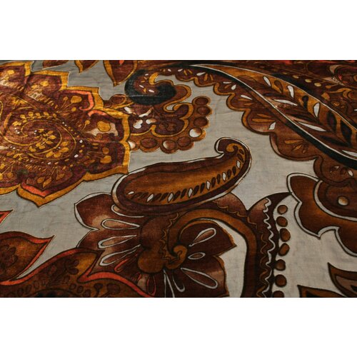 Ткань Панбархат деворе Emanuel Ungaro в коричнево-оливковых тонах, ш140см, 0,5 м