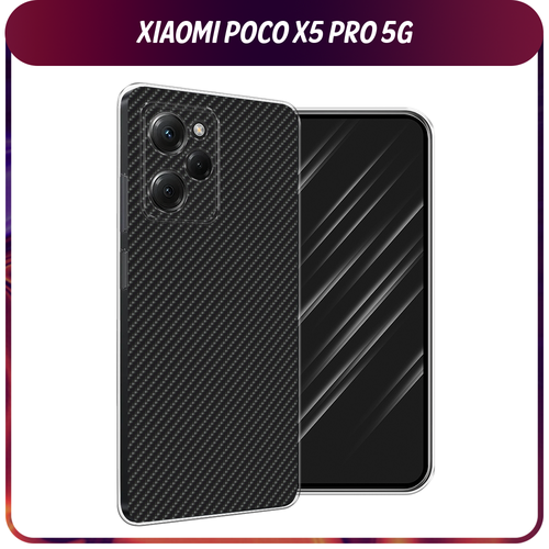 Силиконовый чехол на Xiaomi Poco X5 Pro 5G / Сяоми Поко X5 Про 5G Черный карбон силиконовый чехол американская готика на xiaomi poco x5 pro 5g сяоми поко x5 про 5g