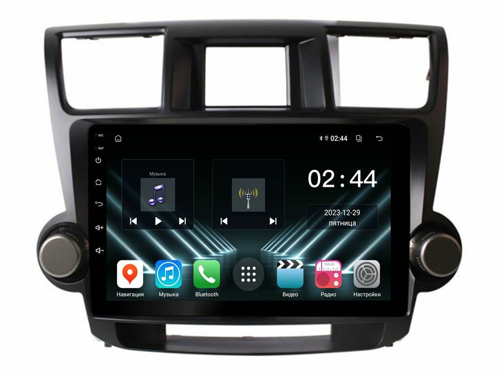 Штатная магнитола Toyota Highlander 2 U40 2007-2013 UNISON 10A1 2Gb/32Gb IPS BT Wi-Fi CarPlay (035-10A1)