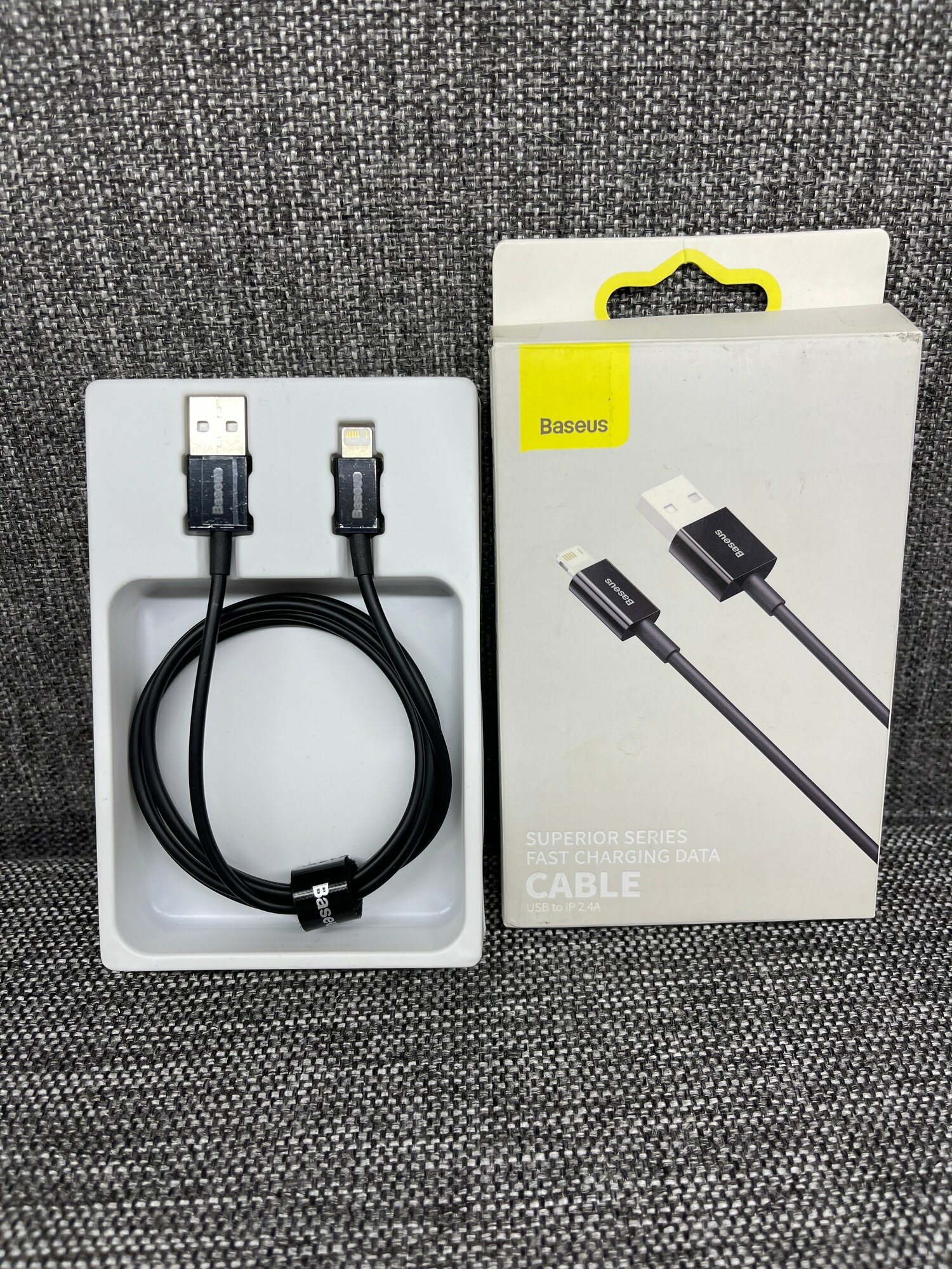 Дата-кабель Baseus Superior Series CALYS-A01, USB - Lightning, 2,4A, 1m, fast charging, черный