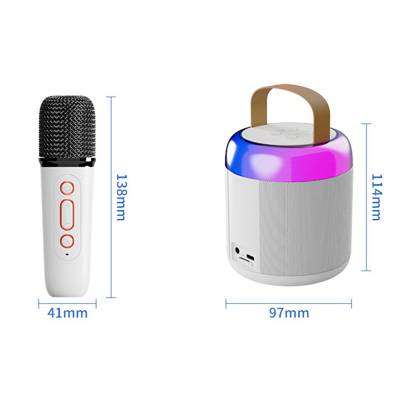 Мини колонка для караоке, колонка музыкальная, Bluetooth-динамик, Портативный беспроводной микрофон (2шт)