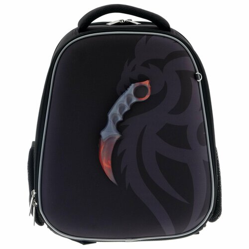 Рюкзак каркасный Hatber ERGONOMIC Plus Karambit, 38 х 29 х 16 см, 3D эффект, чёрный