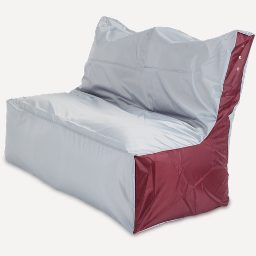 Изображение товара Кресло-мешок Пуффбери «Диван», размер большой, Оксфорд Серый и бордовый