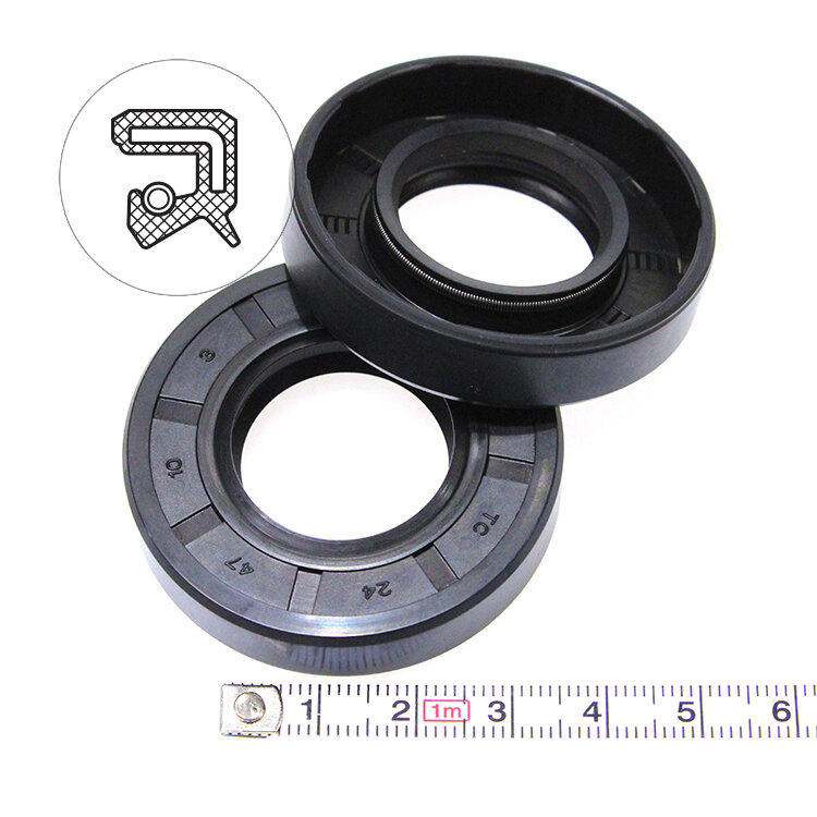 Манжета армированная (Сальник) 24х47х10 (тип 2 / TC) 70NBR (упаковка 2 шт.)