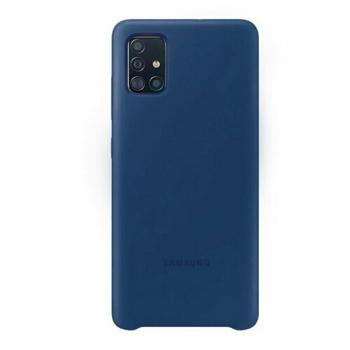 чехол накладка silky touch для samsung galaxy a51 темно зеленый Силиконовая накладка Silky soft-touch для Samsung A51 темно-синий