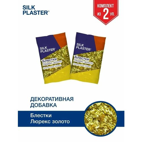 silk plaster блестки silk plaster точка золотые Добавка для жидких обоев, блестки люрекс золото - комплект 2 шт