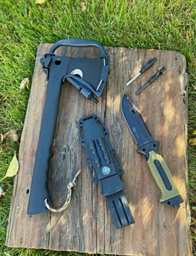 Изображение товара Топор и нож туристический в комплекте туристический, походный