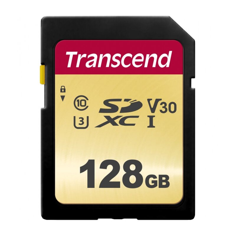 Карта памяти SD 128GB Transcend 500S SDXC UHS-I U3 V30 [TS128GSDC500S]