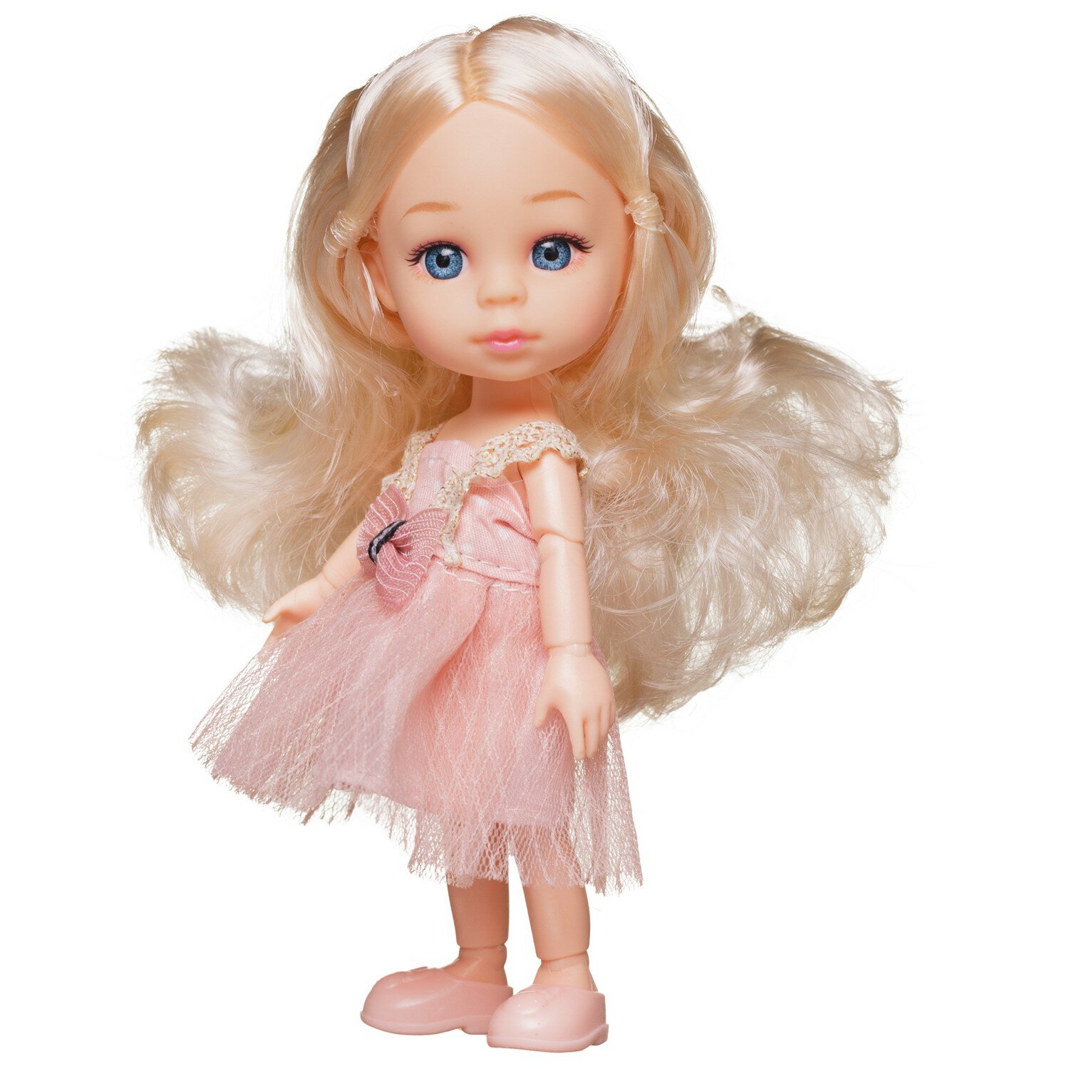Кукла Junfa 16см Малышка-милашка в нежно-розовом платье WJ-30318