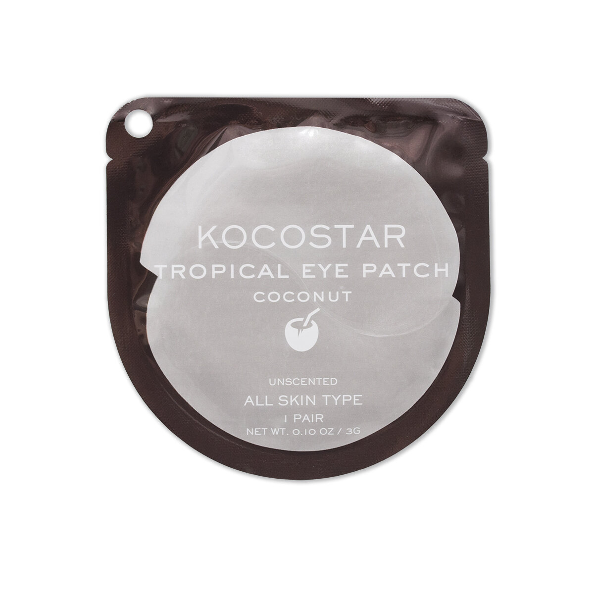 KOCOSTAR Гидрогелевые патчи для глаз Тропические фрукты (Кокос), 1 пара Kocostar Tropicla Eye Patch (Coconut)