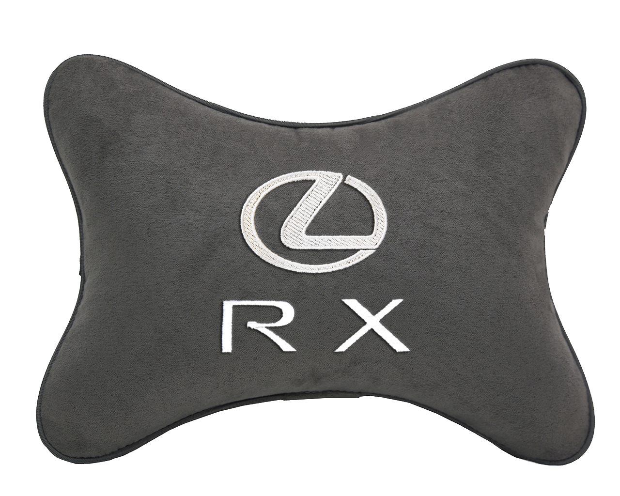 Подушка на подголовник алькантара D.Grey с логотипом автомобиля LEXUS RX