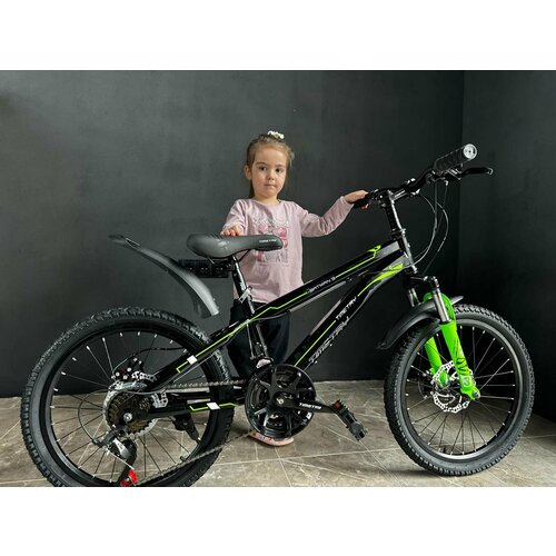 Велосипед Richiesto TT021 20 Стальная рама Hi-Ten Горный Детский Подростковый Для активного отдыха Унисекс чёрный 2150000₽