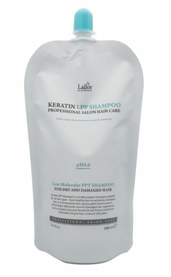 Lador Шампунь для волос кератиновый Keratin LPP Shampoo, 500 мл