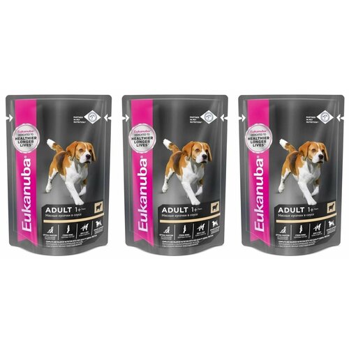 Eukanuba Влажный корм для собак Adult Dog, с ягненком, в соусе, 100 г, 3 шт