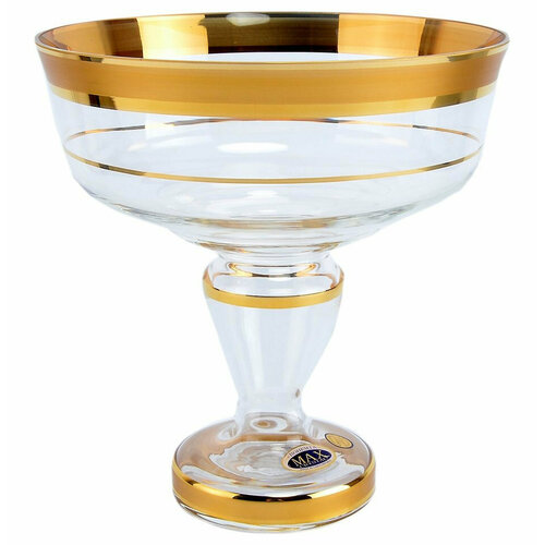 Конфетница 20 см нн Star Crystal Матовая полоса золото SC 116873 3906₽