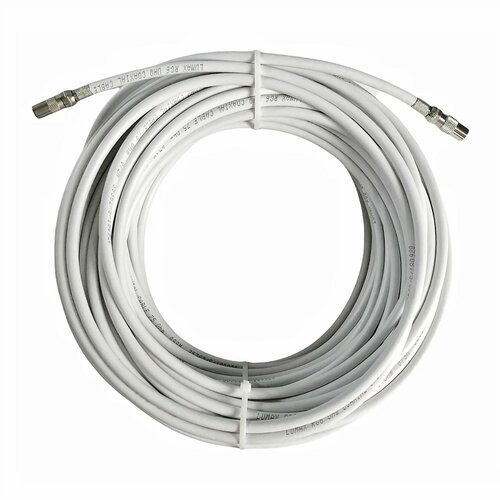 Антенный телевизионный удлинитель 20 м белый кабель Кабель 20 м разъемы RG-6 95 TV male female 790₽
