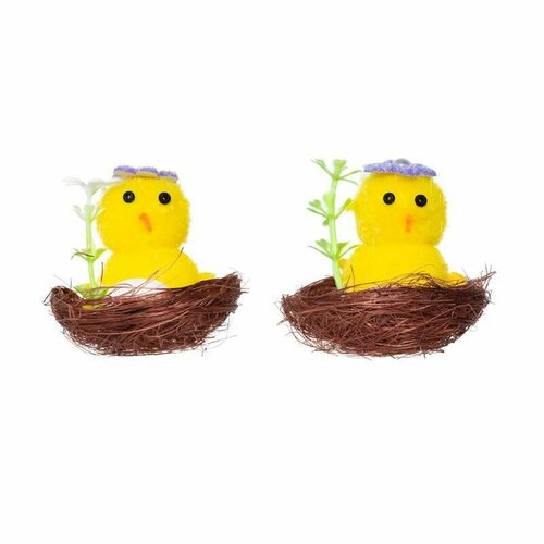 Набор декоративных пасхальных фигурок 2шт Птенцы Цыплята Пасха Сувенир 549₽