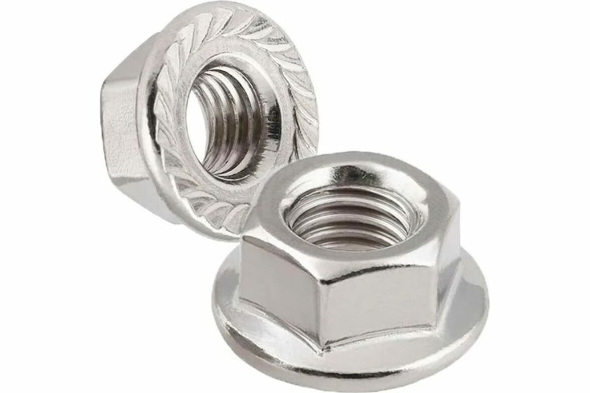 Insparion Гайка шестигранная с фланцем и насечками DIN 6923 нерж. А2 M8 10шт ЕВ-00000103