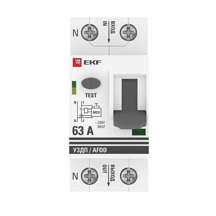 Устройство защиты от дугового пробоя (уздп) 1P+N 63А PROxima EKF afdd-2-63-pro