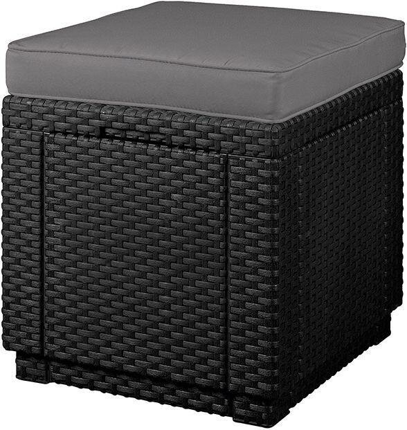 Банкетка Allibert Cube With Cushion графит/прохладный серый