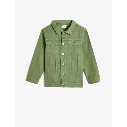 Джинсовая куртка KOTON, размер 4-5 лет, зеленый джинсовая куртка koton размер 4 5 лет синий