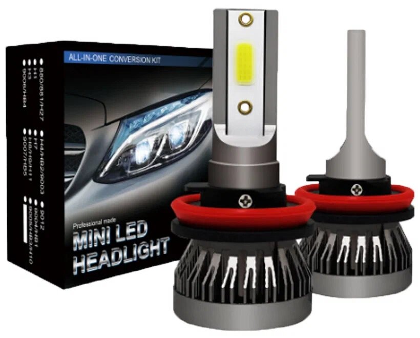 Автомобильная лампа светодиодная Mini LED H11, цоколь H11 (2шт. комплект)