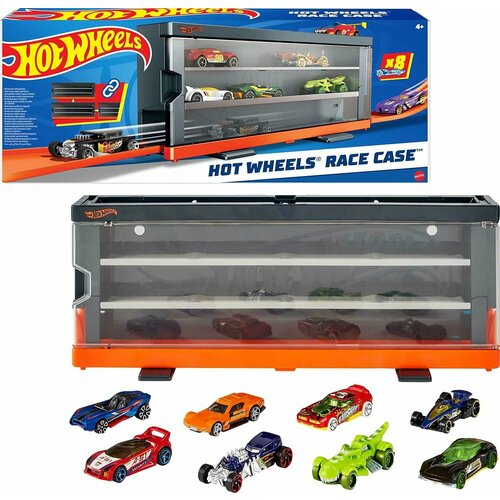 Hot Wheels - гоночный кейс с 8 машинками и интерактивным дисплеем. набор машин hot wheels звездные войны клон десантник cgw35 cgw41 1 64 белый