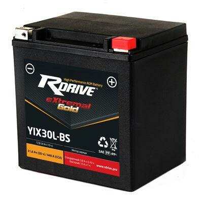 Аккумулятор RDrive eXtremal GOLD 30Ач обратная полярность YIX30L-BS