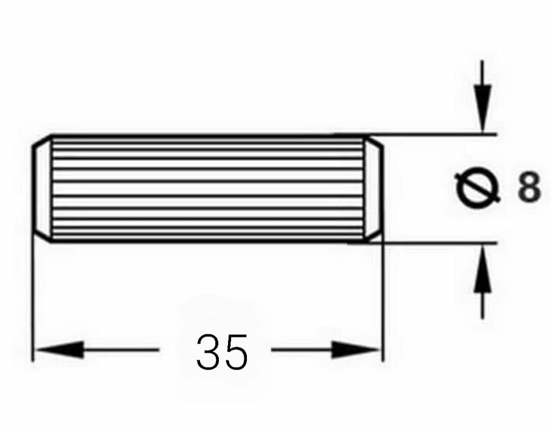 Шкант деревянный мебельный 8x50мм, 50шт, дюбель, гайка штифт, нагель, скрытый крепеж для петли, цилиндр, винт с насечкой