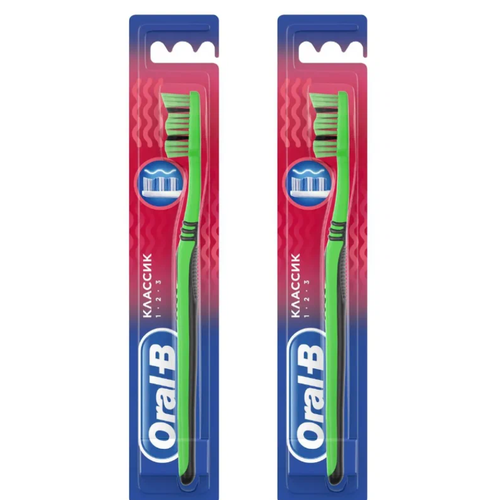 Зубная щетка Oral-B 123 Medium Классик 40, 2 шт.