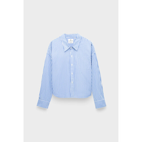 фото Рубашка denimist, cropped shirt med blue stripe, размер 44, голубой