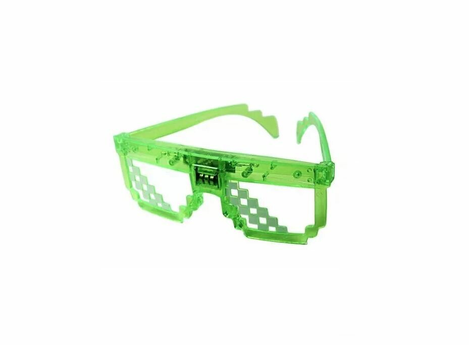 Светящиеся Led очки Пиксели с подсветкой. Minecraft