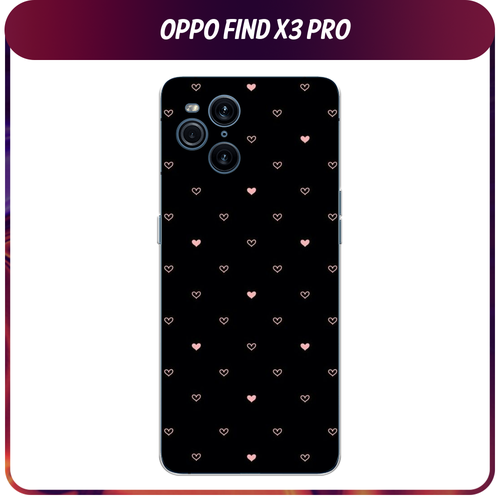 Силиконовый чехол на Oppo Find X3 Pro / Оппо Файнд X3 Про Чехол с сердечками